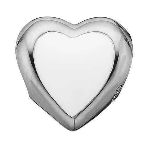 Image of Christina Collect Sterling sølv Big Enamel Heart Hjerte med hvid emalje, model 623-S14